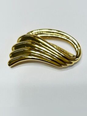 Scarf slide, gold tone, Panetta marked.